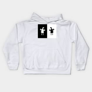 chicken on a high contrast card Kids Hoodie